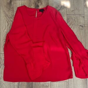 Who What Wear Vibrant Red Blouse